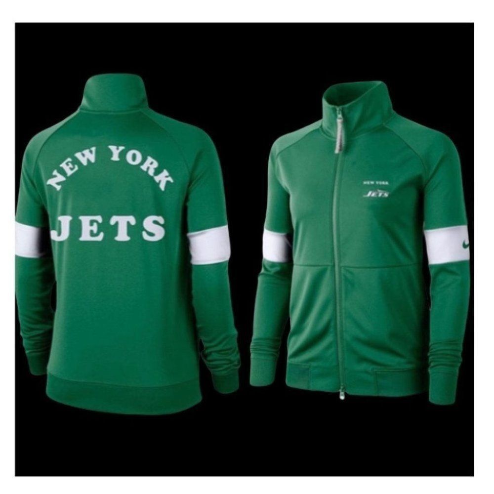 Nike Jacket Womens XL Green NFL New York Jets Performance Activewear Spellout